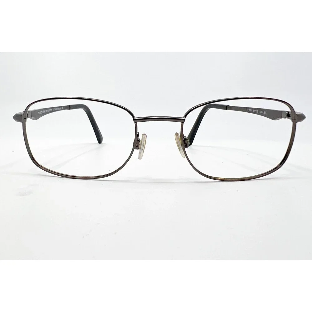 Turboflex Eyeglasses Mens Gunmetal TF339 Full Rim Rectangular 52-19-140